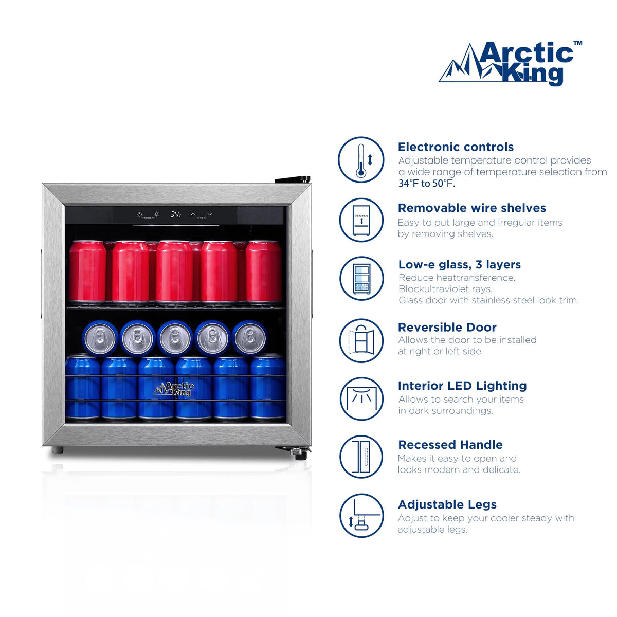 48-Can Beverage Fridge & Cooler with Electrical Control E968902