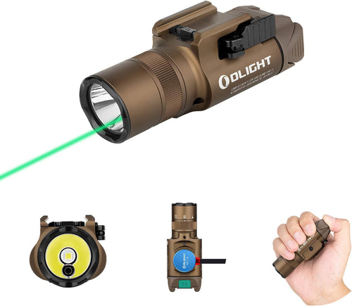 1350 Lumens Rechargeable Tactical Flashlight with Green Beam and White LED C608372