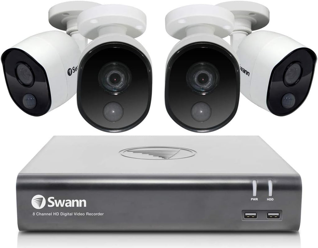 8 Channel 4 Camera Wired 1080p Full HD DVR 1TB HDD Security System E22444