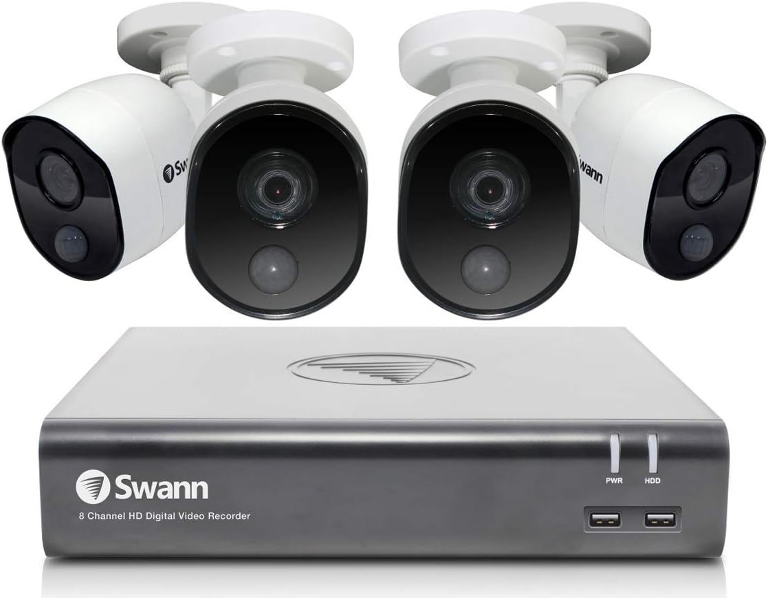 8 Channel 4 Camera Wired 1080p Full HD DVR 1TB HDD Security System E22444