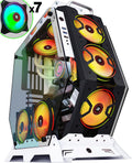ATX Tower Tempered Glass Gaming Computer Case with 7 RGB Fans A2040