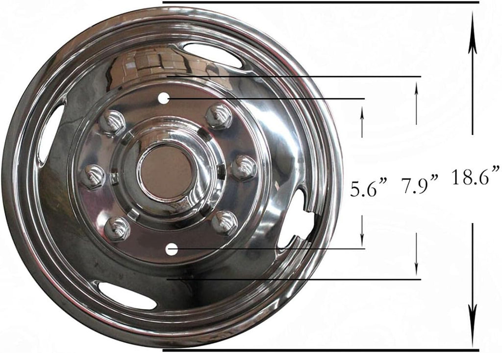 17inch Polished Stainless Steel 8 Lug Wheel Simulators K345