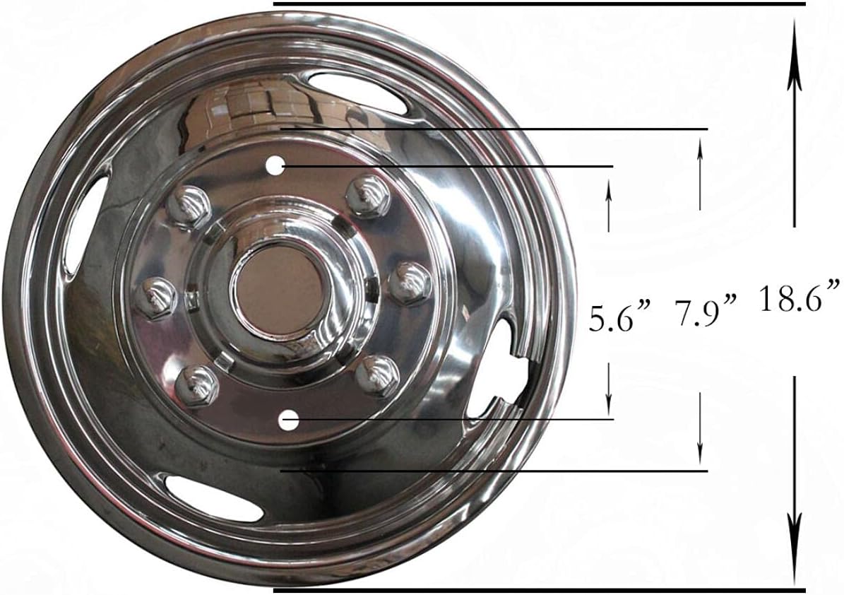 17inch Polished Stainless Steel 8 Lug Wheel Simulators K345