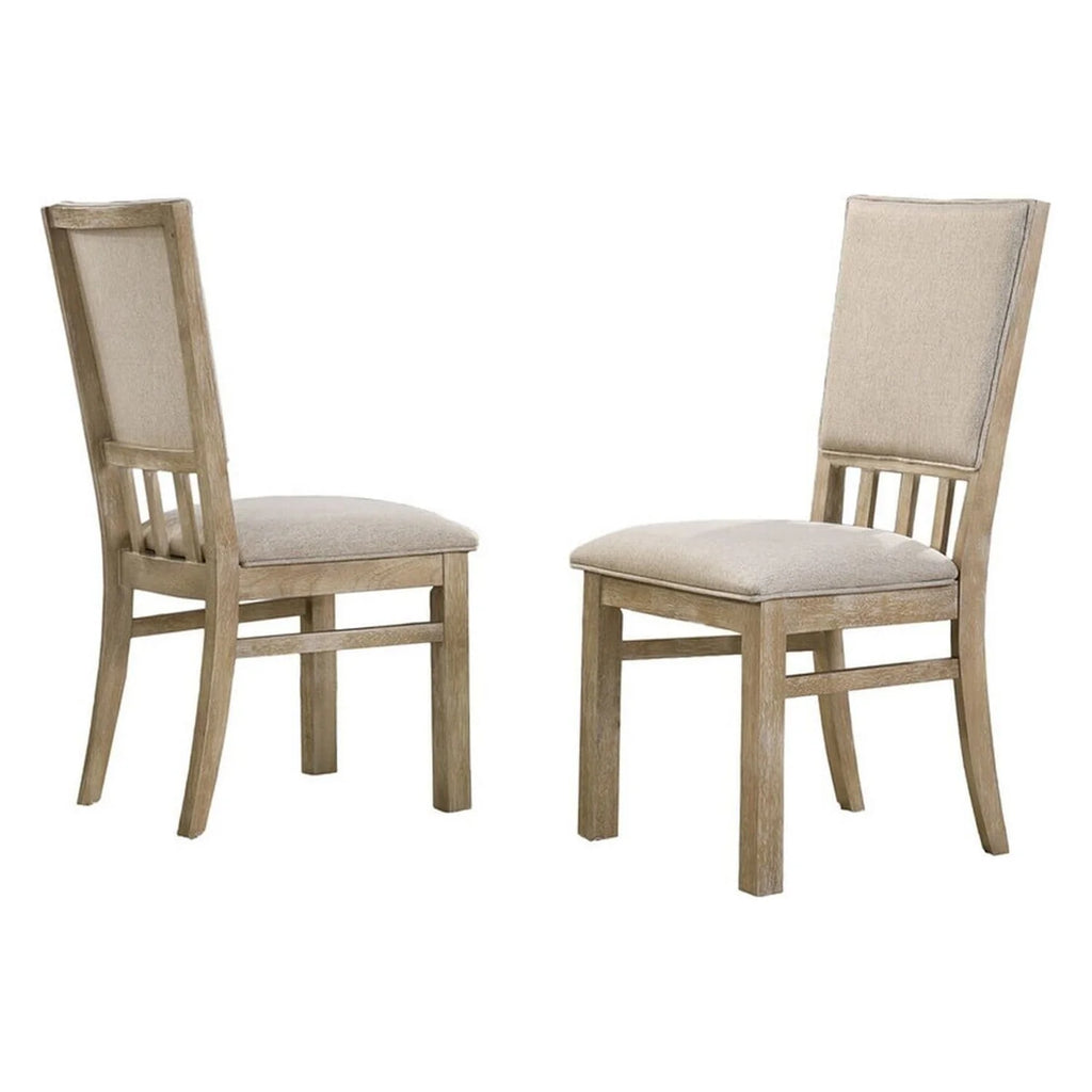 22 Inch Wood Dining Chairs Set Of 2 Beige Cushioning T536