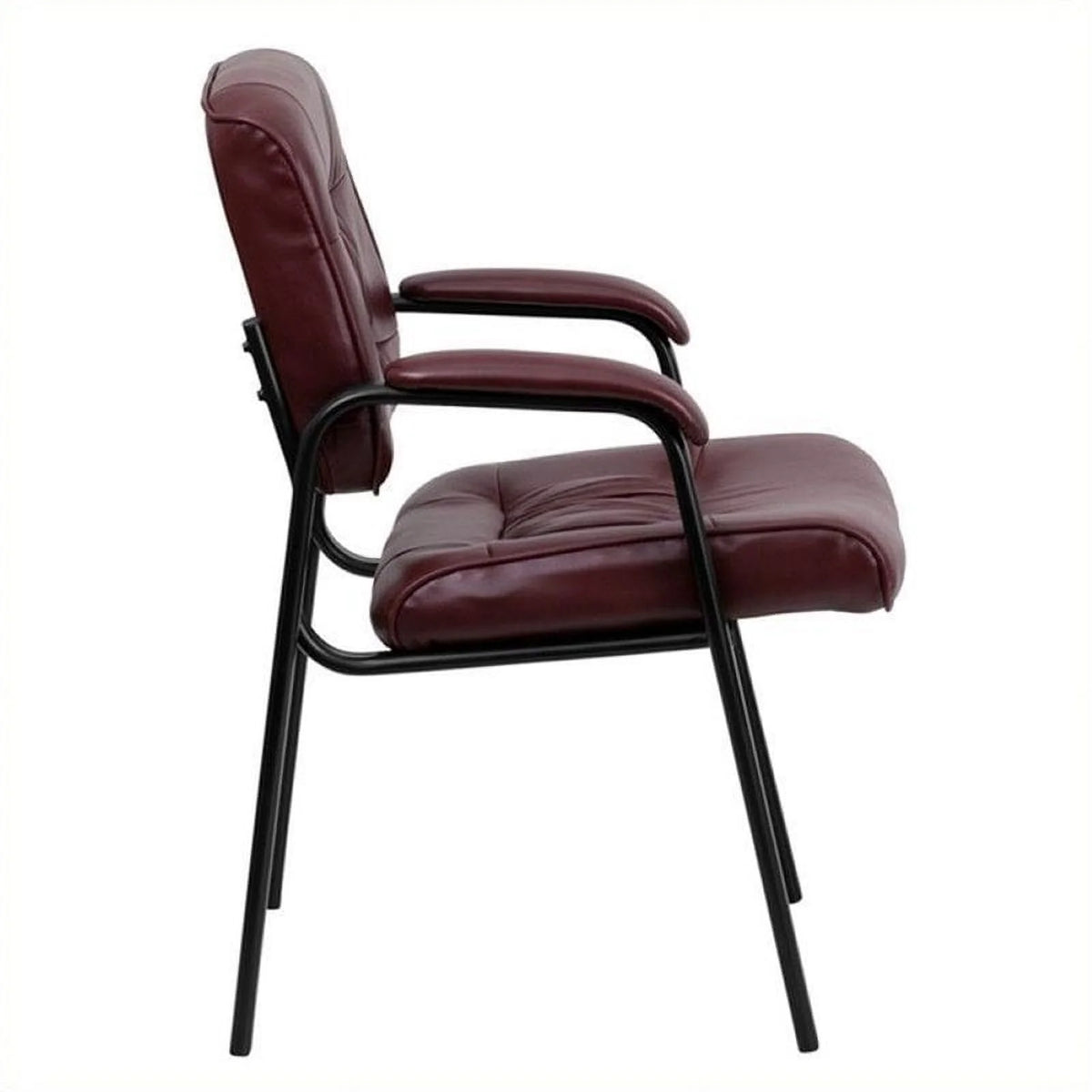 Leather Guest Chair with Black Frame E662607