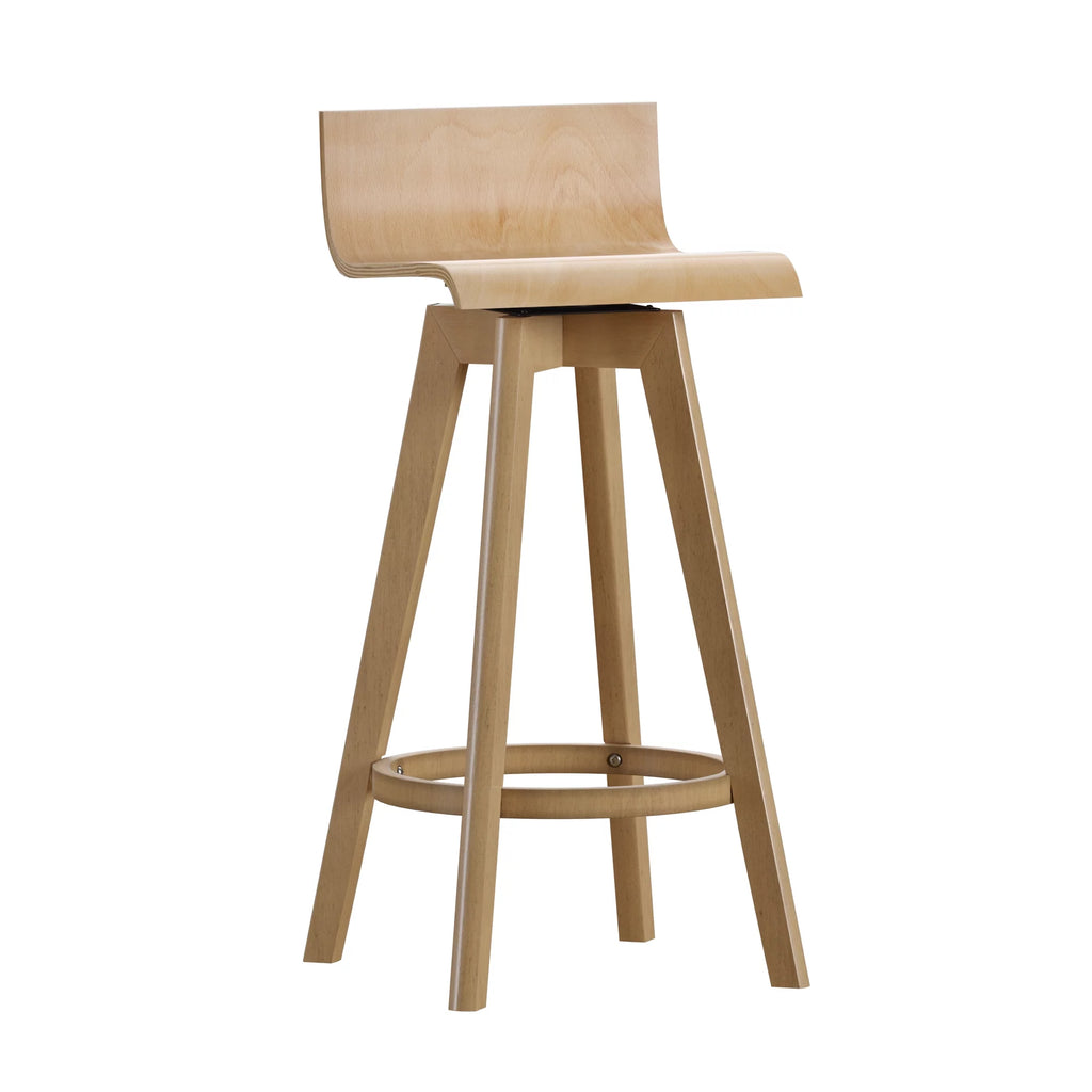 Set of 2 Natural Wood Swivel Counter Stool N965300