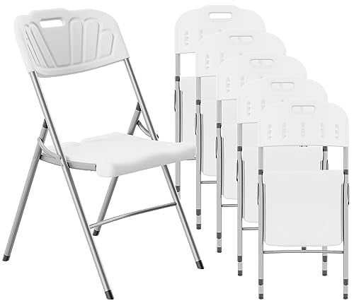 White Set of 2 Plastic Folding Chairs F88316