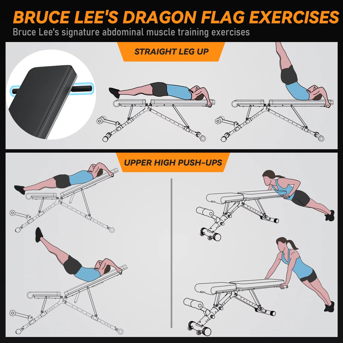 Adjustable Weight Bench 800LB Incline Decline D705