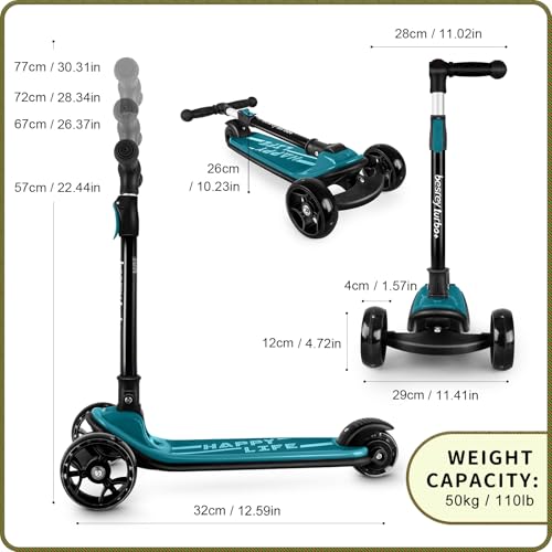 Kick Scooter for Kids 3-Wheel Folding with LED Light Wheels J2265