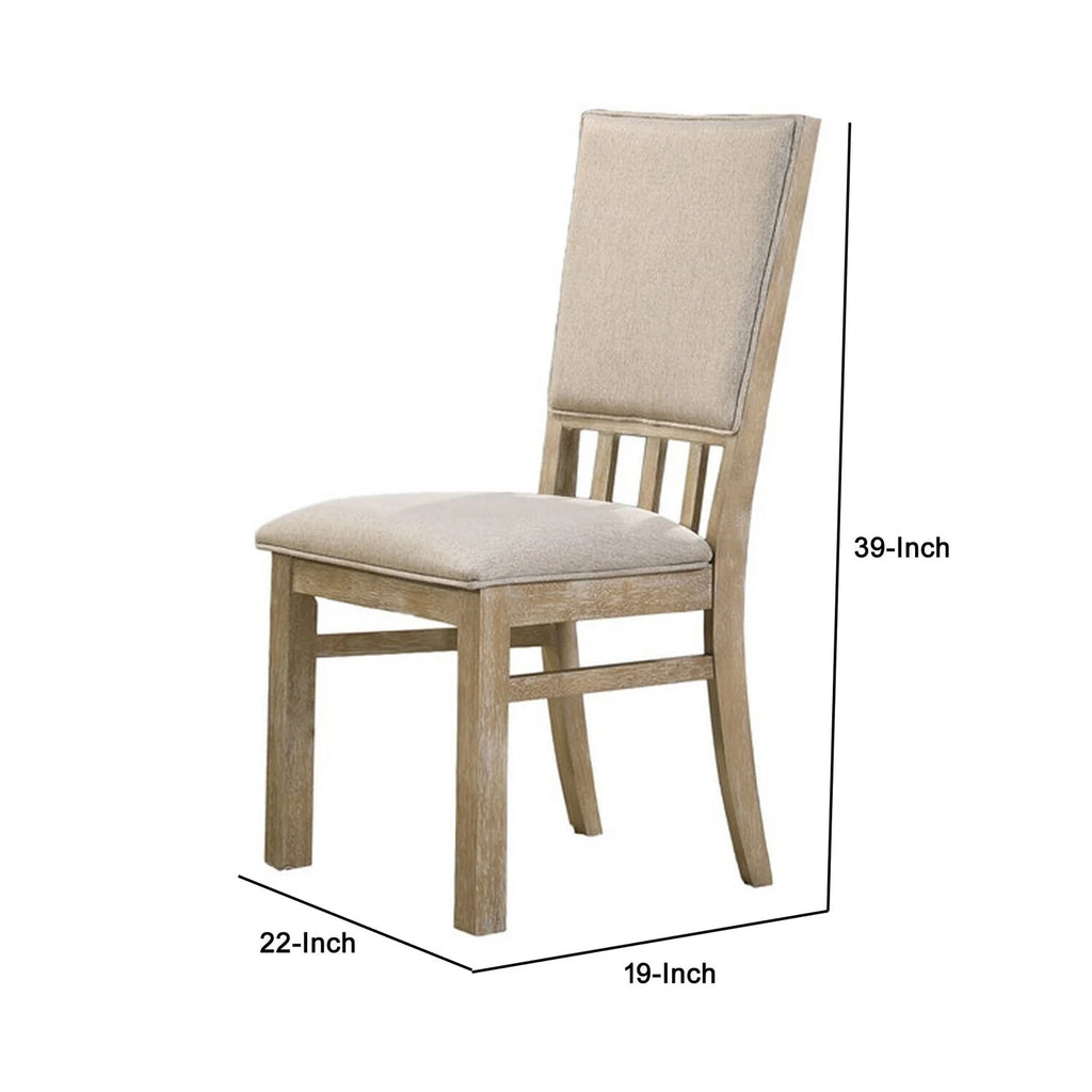 22 Inch Wood Dining Chairs Set Of 2 Beige Cushioning T536