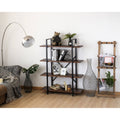 Walnut Brown 4 Shelf Etagere Bookcase O1812