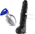 Heart Shaped Anal Butt Plugs + 17.3 inch Long Realistic Dildo E99212