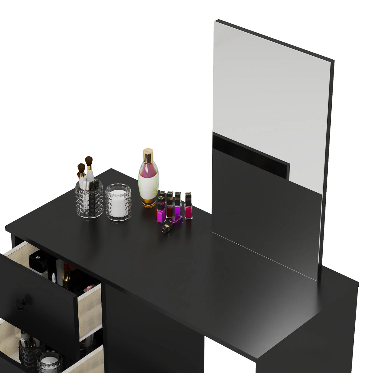 Black Modern Makeup Vanity Set with Mirror X18003