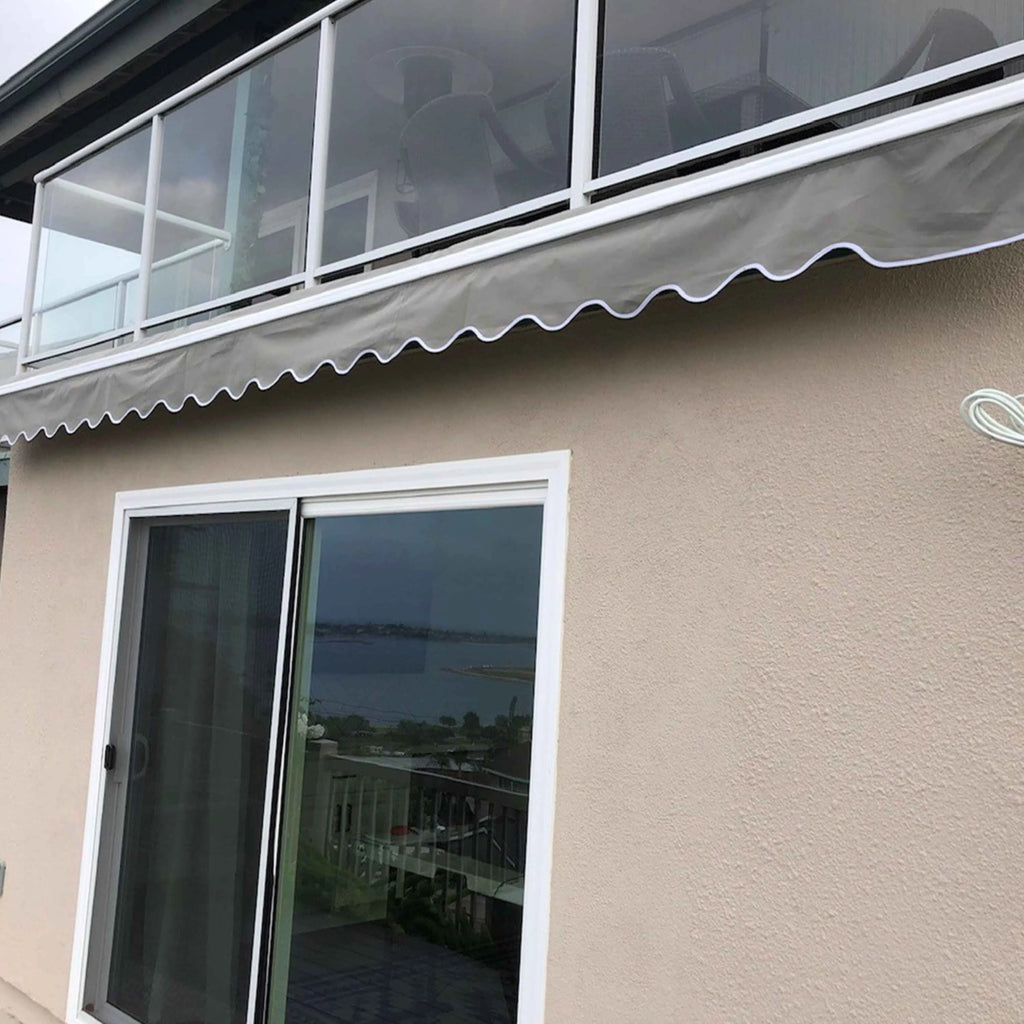 Retractable Patio 13' x 10' Awning Canopy, Gray H7029
