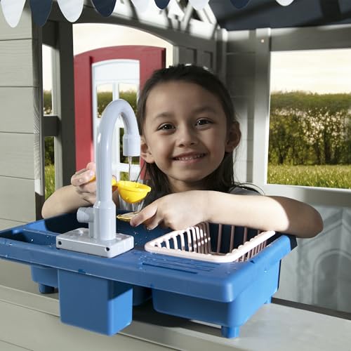 Wooden Cedar Playhouse with Play Sink and Picnic Table R9013