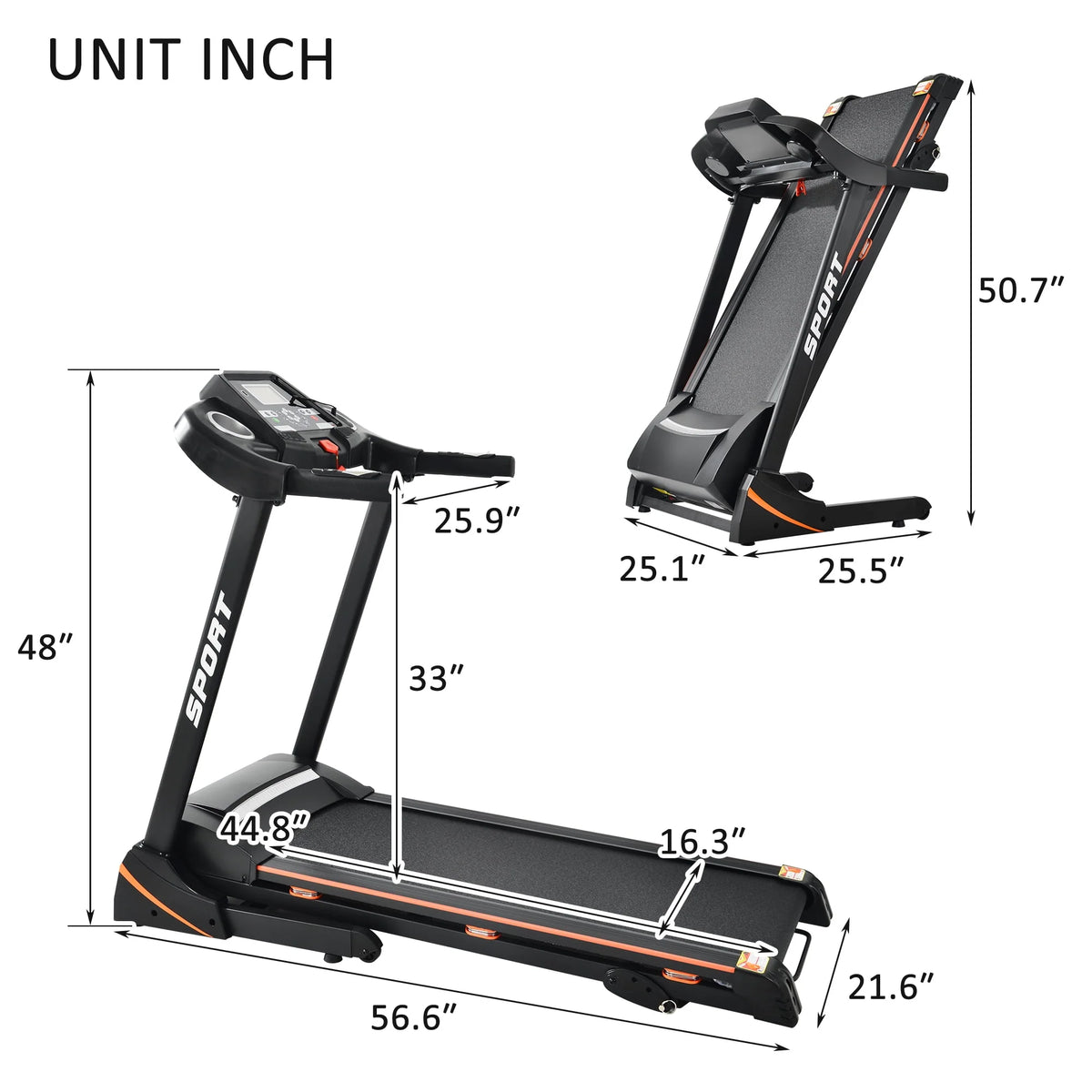 Folding 3.5HP Treadmill with Incline P230695