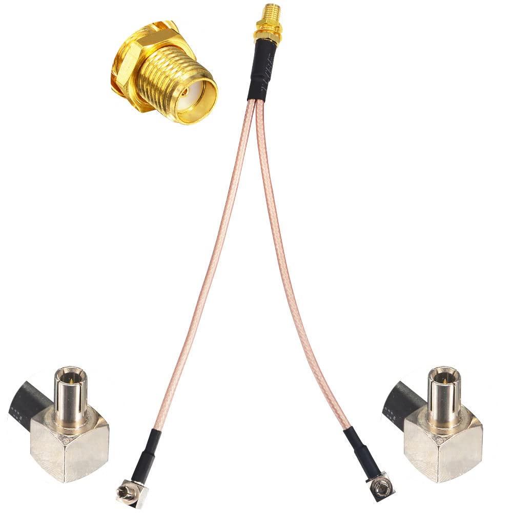 4G LTE Router Antenna TS9 to SMA Female 90 Degree Coaxial Splitter Cable RG316 6 inch O87530