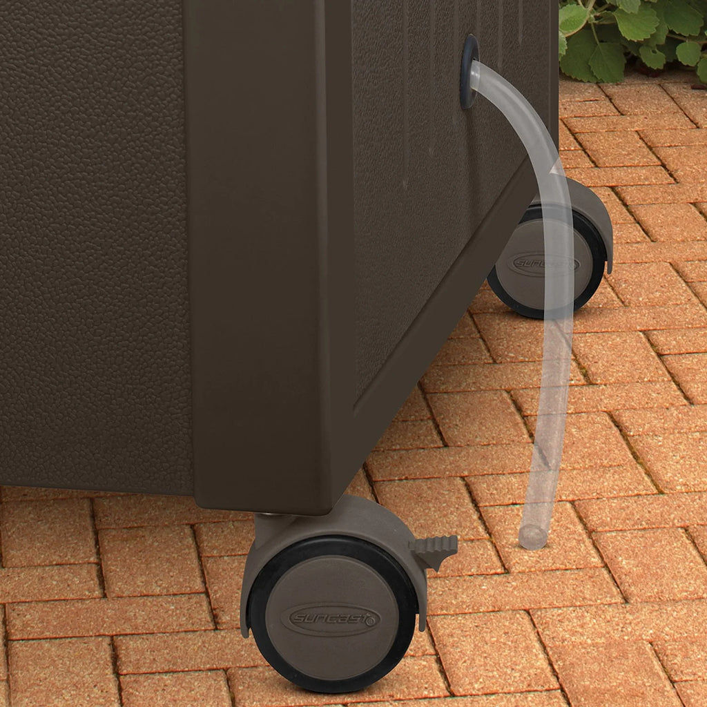 77 Quart Resin Wicker Patio Cooler with Cabinet K4830