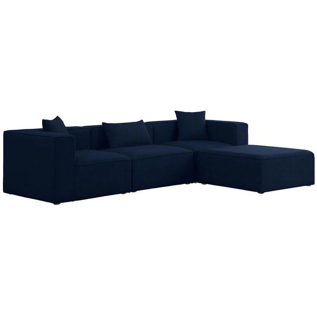 Navy Linen Modular Sectional Y12937
