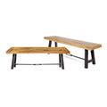 Acacia Wood Outdoor Dining Benches Set of 2 W274