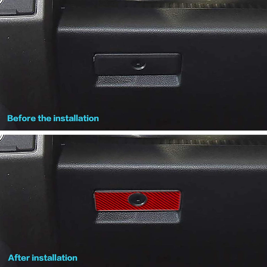 Carbon Fiber Passenger Seat Storage Box Panel Sticker R65885