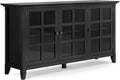 62 inch Wide Rustic Storage Cabinet with 3 Tempered Glass Doors L47294
