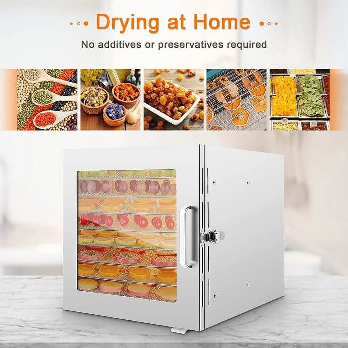 8 Tray Stainless Steel Food Dehydrator L508