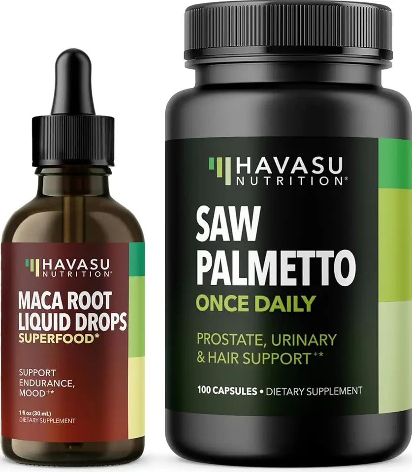 Organic Maca Root Liquid Drops & Saw Palmetto Capsules E497547