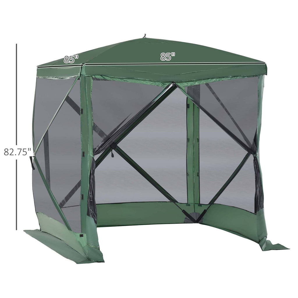 7x7 Pop Up Camping Canopy Tent with Mesh Screen Green M79526
