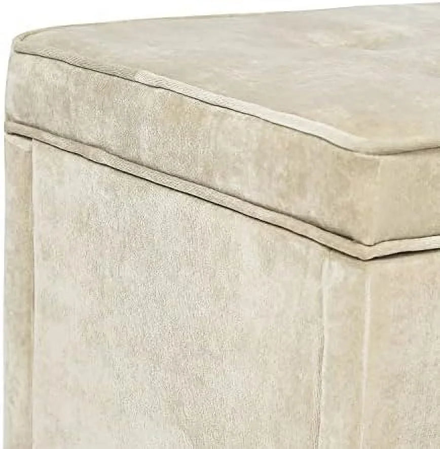 Rectangular Upholstered Ottoman Bench with Wooden Legs X5708