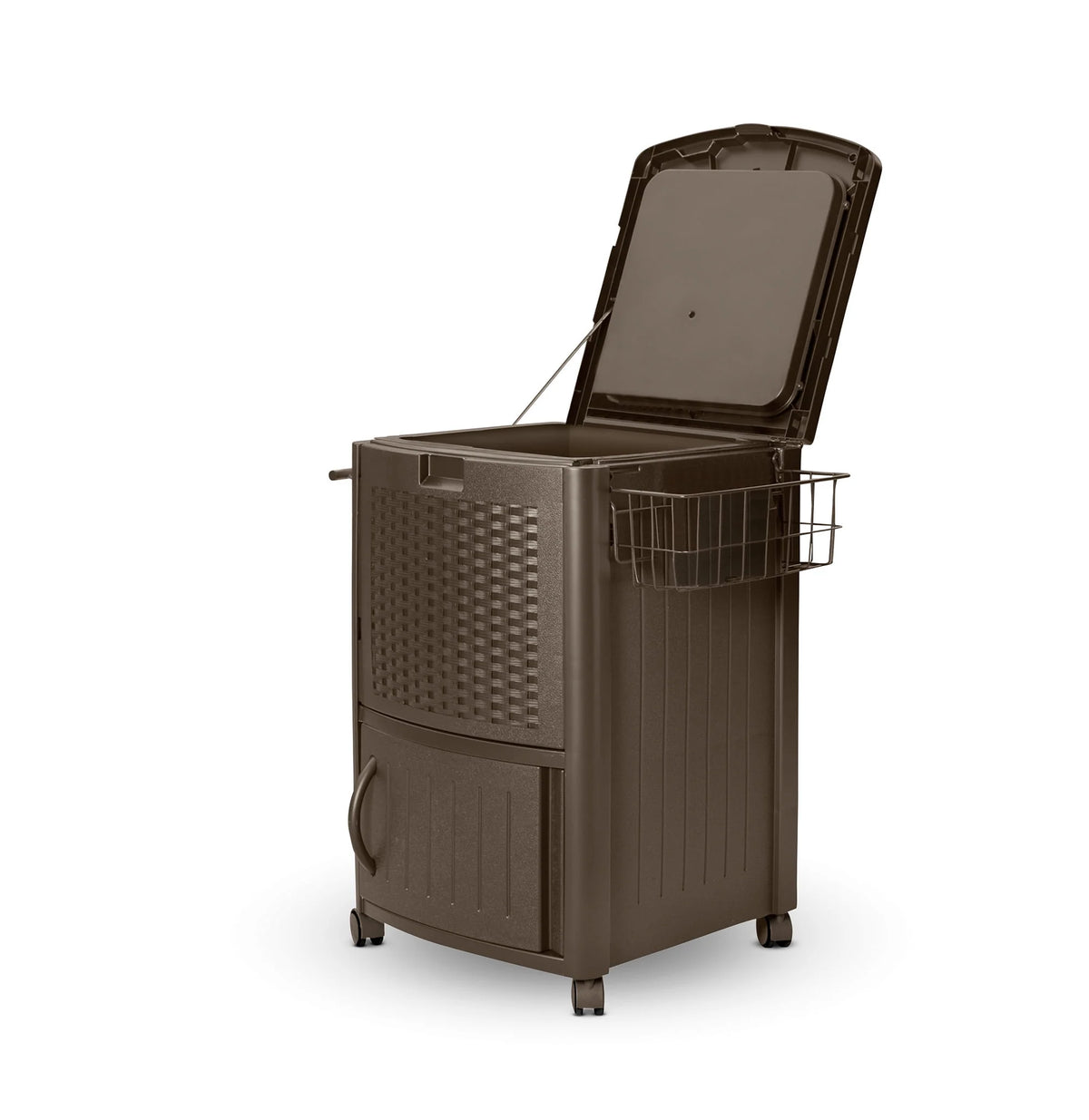 77 Quart Resin Wicker Patio Cooler with Cabinet K4830