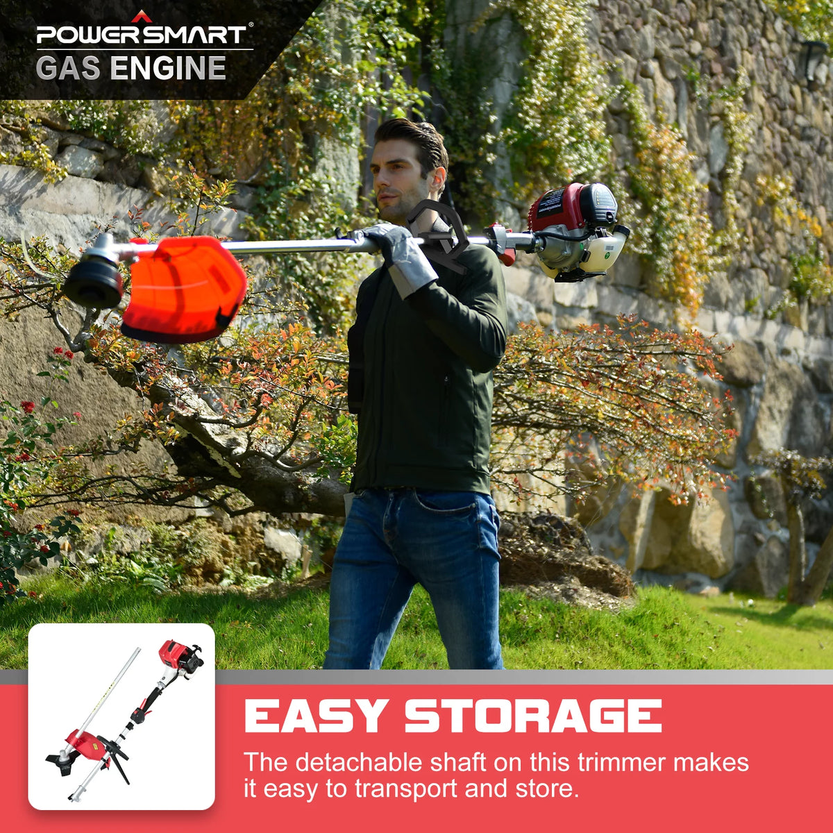 2-Cycle 25.4cc Straight Shaft Gas String Trimmer and Brush Cutter P433