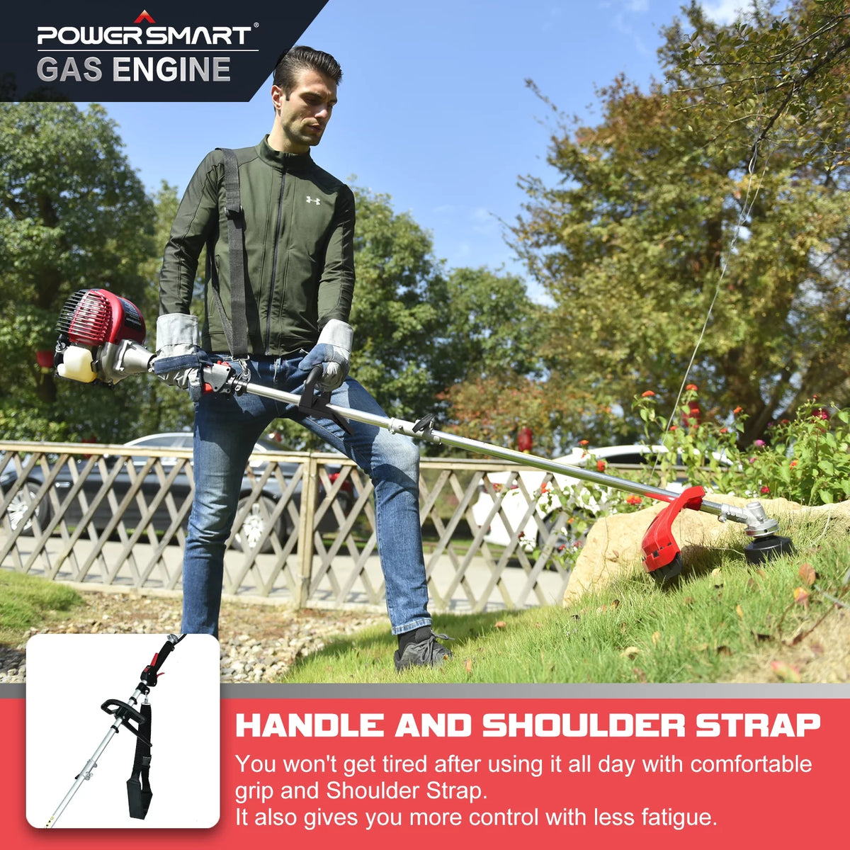 2-Cycle 25.4cc Straight Shaft Gas String Trimmer and Brush Cutter P433