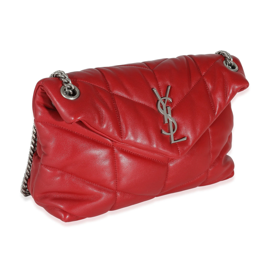 Red Quilted Lambskin Small Puffer A840