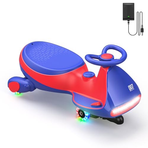 12V Electric Wiggle Car with Pedal, Rechargeable Battery, 2 Speed, Flashing Wheels, Blue T8774