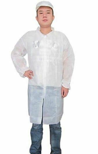 White Polypropylene Lab Coat W13315