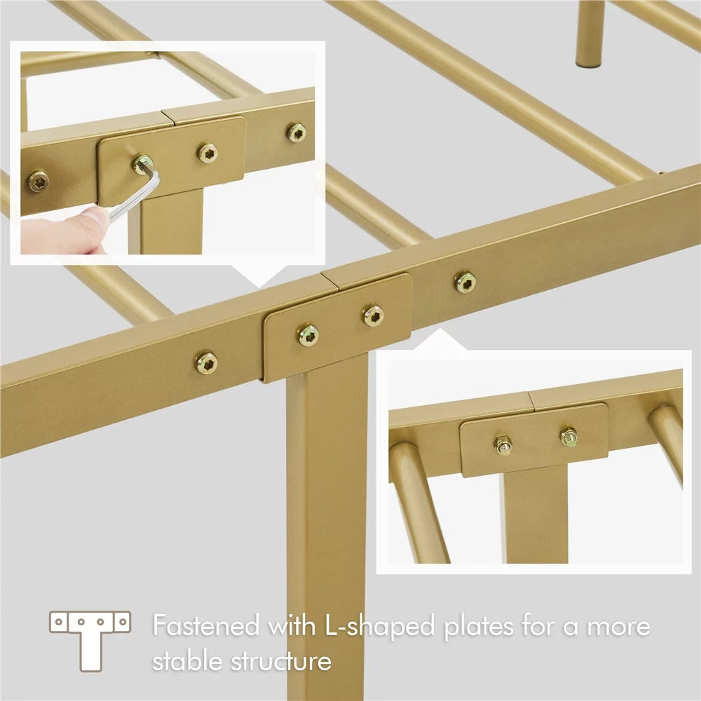 Metal Platform Bed Frame with Headboard and Footboard, Twin B768637