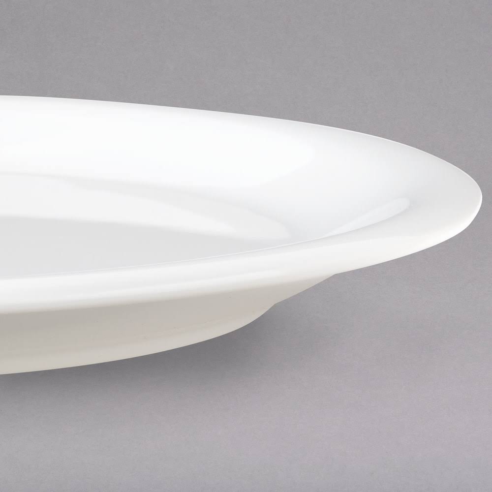 White 9x22 Melamine Narrow Rim Dinner Plate H47688