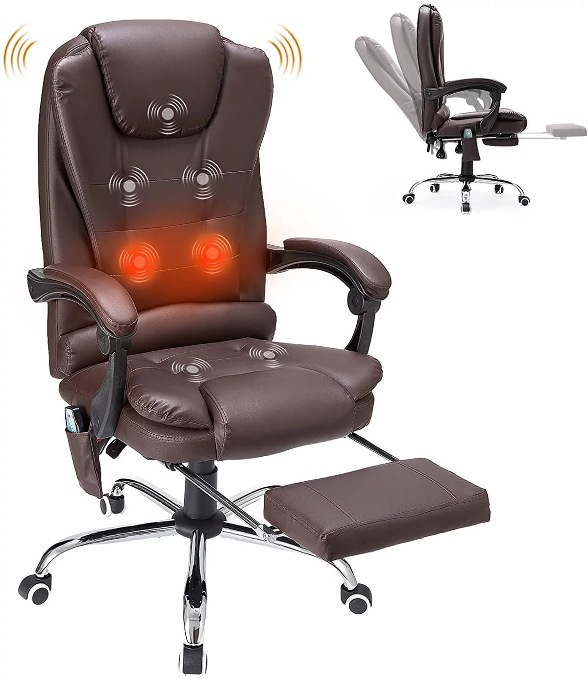 Grey Ergonomic Reclining Office Chair M4538