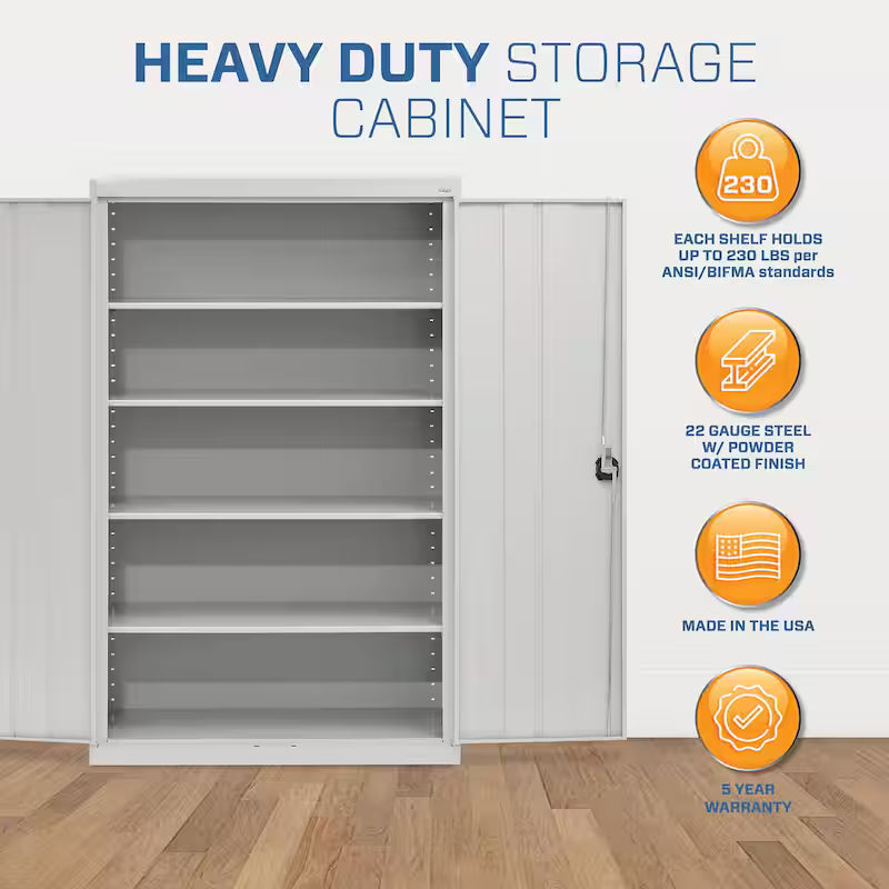 Steel Freestanding Garage Cabinet in Gray F588399
