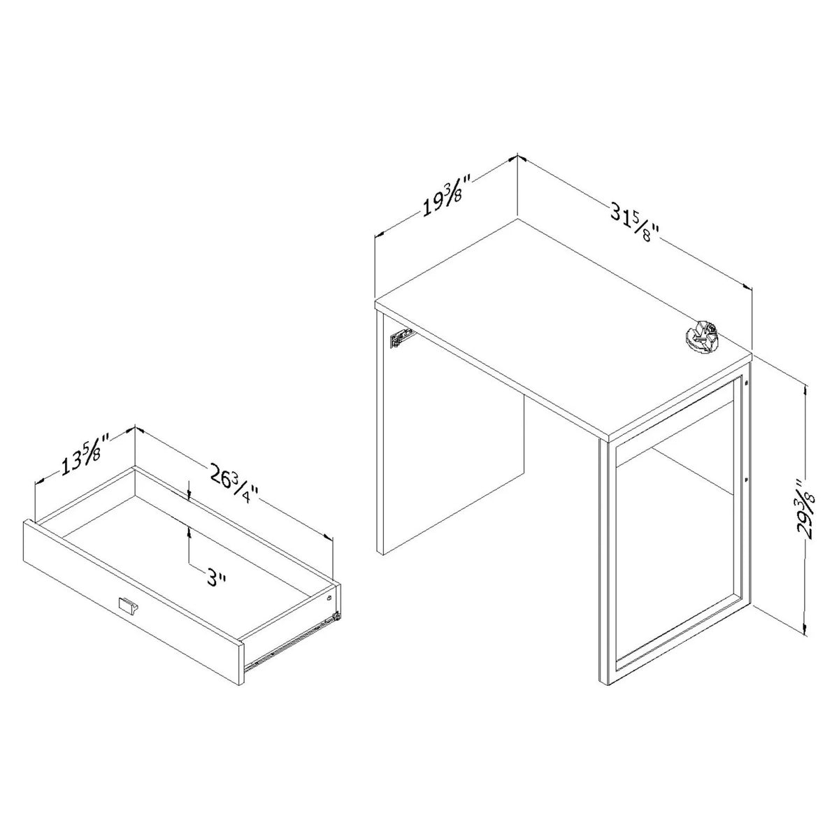 Contemporary White Desk F5920