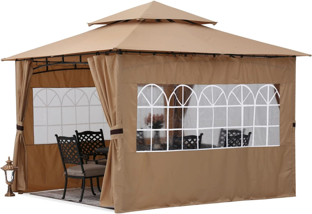10’x12’ Outdoor Gazebo with Church Window SideWalls Y12791