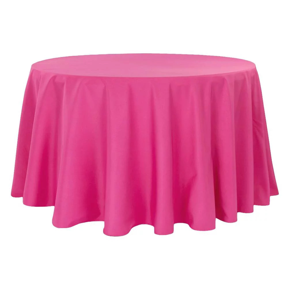 120" Round Polyester Tablecloth Fuchsia O27365