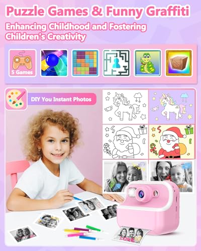 Instant Print Camera for Kids with 32GB SD Card Purple U83185