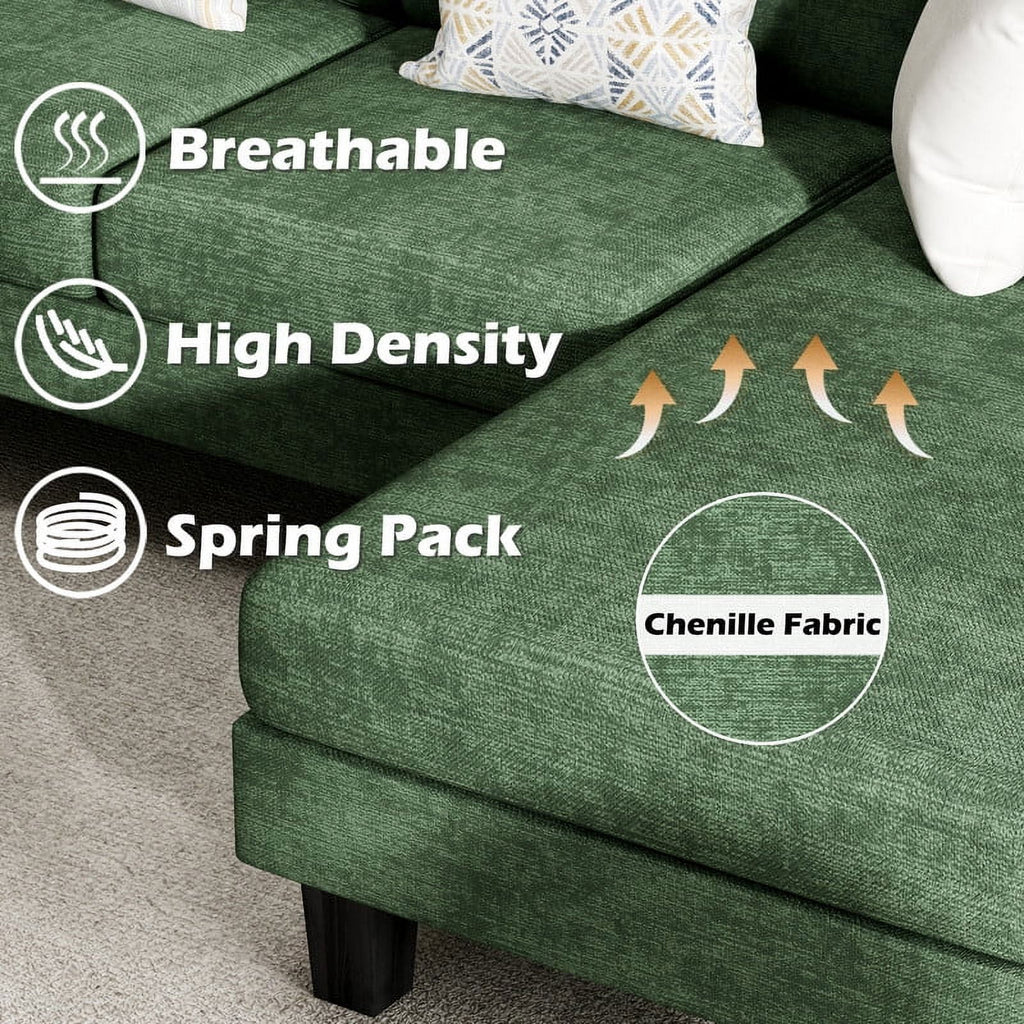 Gray Chenille U-Shape Sectional Sofa S793