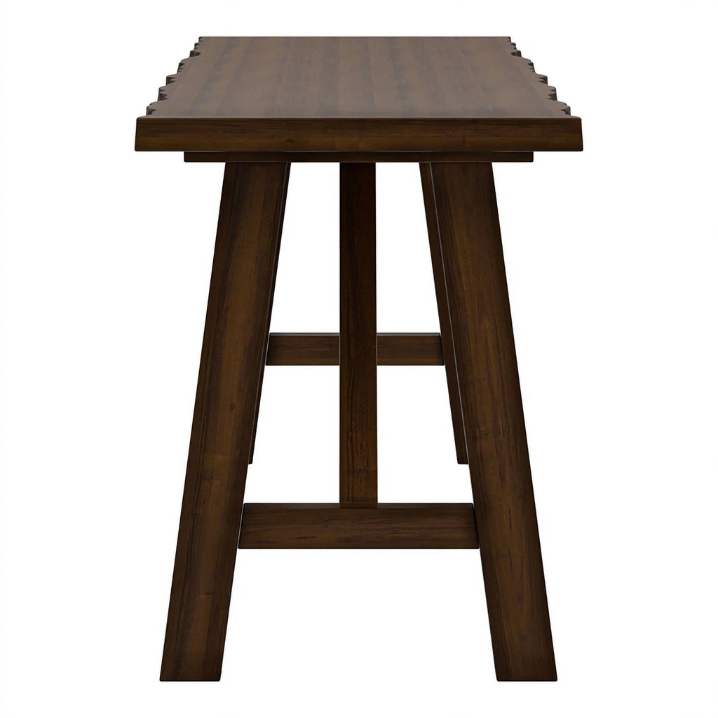 Rustic Wood Rectangle Dining Bench in Walnut S453548
