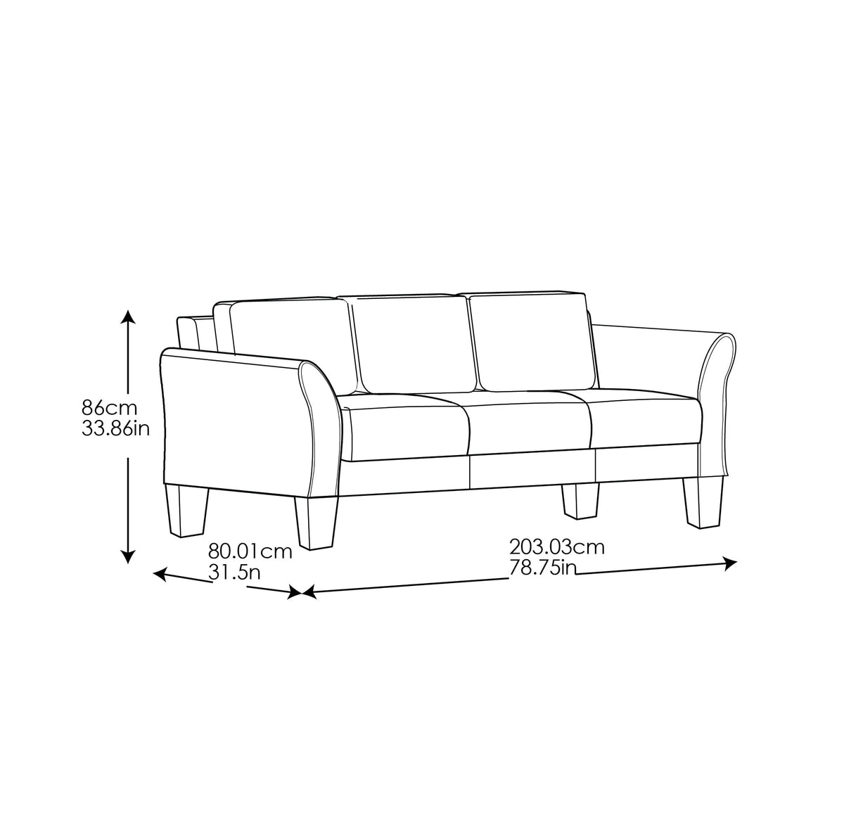 Gray Fabric Sofa P643