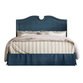 Blue King Linen Upholstered Bed J472