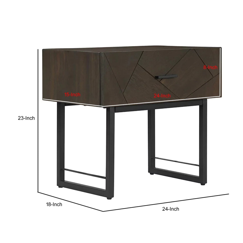 24 Inch Nightstand with One Drawer Q817122