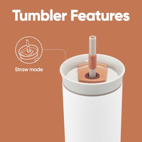 Stainless Steel Insulated Travel Tumbler with Lid and Straw, 24 oz M7331